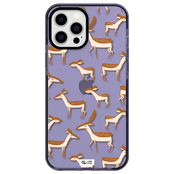 a pattern of deer and fawns Apple iPhone 12 pro max impact Lilac Case