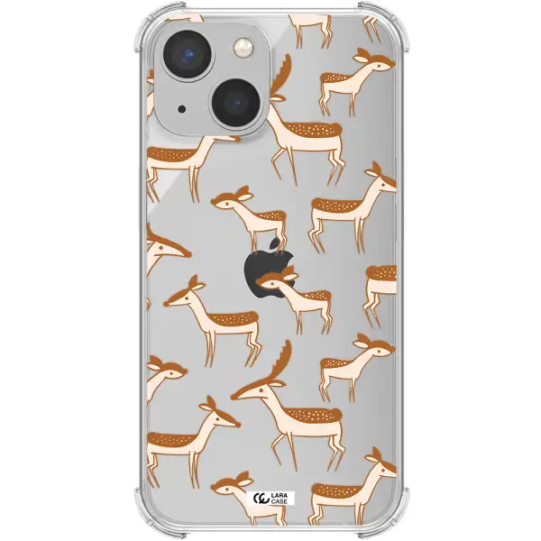 a pattern of deer and fawns Apple iPhone 13 Clear PC Case