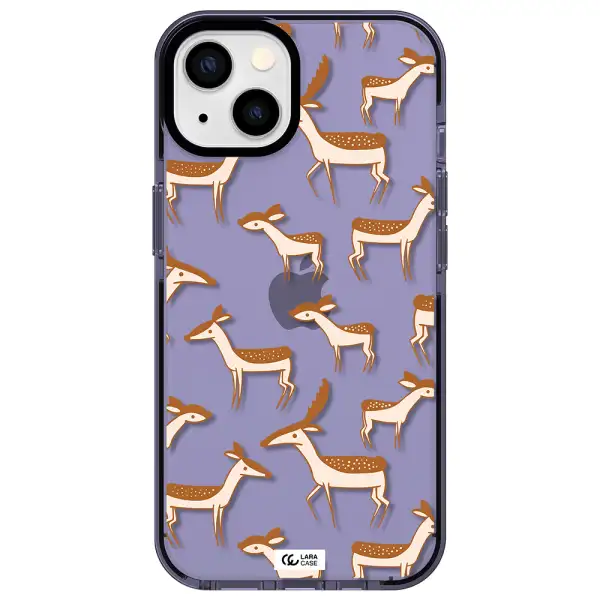 a pattern of deer and fawns Apple iPhone 13 impact Lilac Case