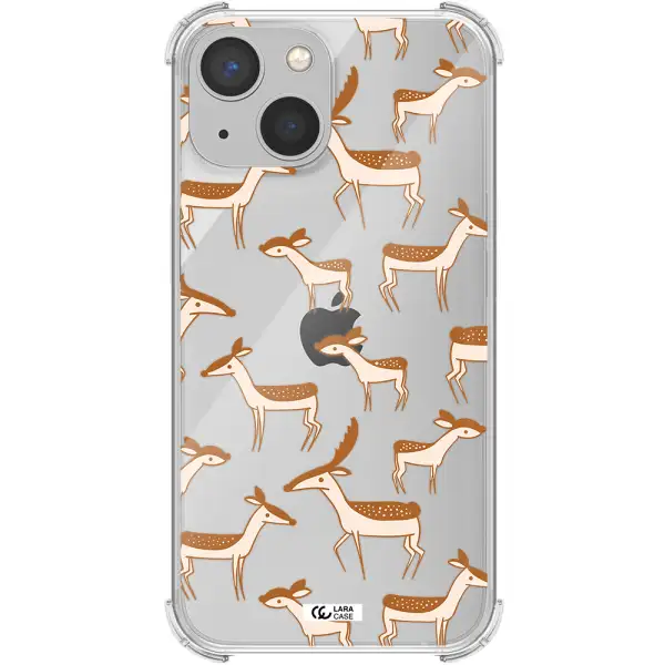 a pattern of deer and fawns Apple iPhone 13 mini Clear PC Case