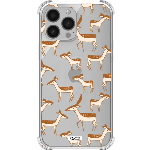 a pattern of deer and fawns Apple iPhone 13 Pro Clear PC Case