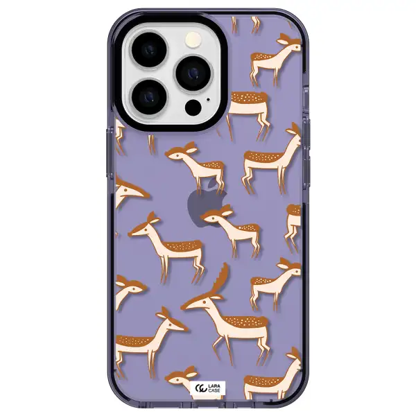 a pattern of deer and fawns Apple iPhone 13 Pro impact Lilac Case