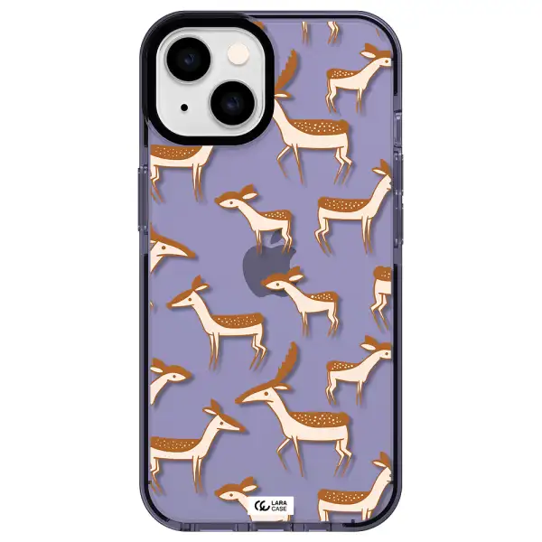 a pattern of deer and fawns Apple iPhone 14 impact Lilac Case