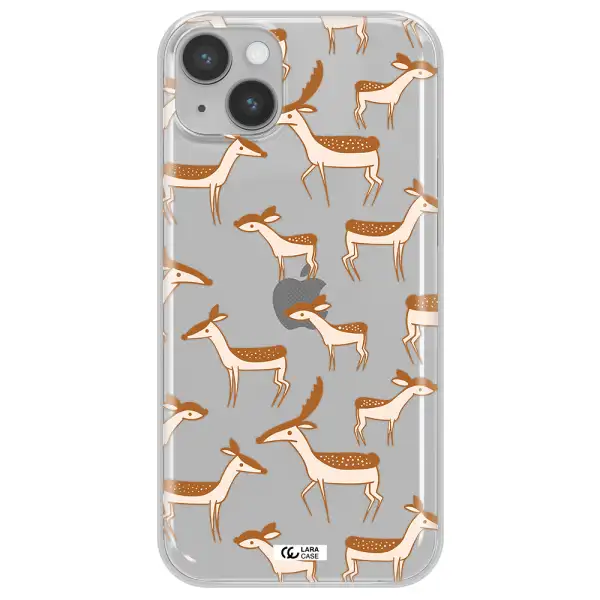 a pattern of deer and fawns Apple iPhone 14 plus Clear TPU Case