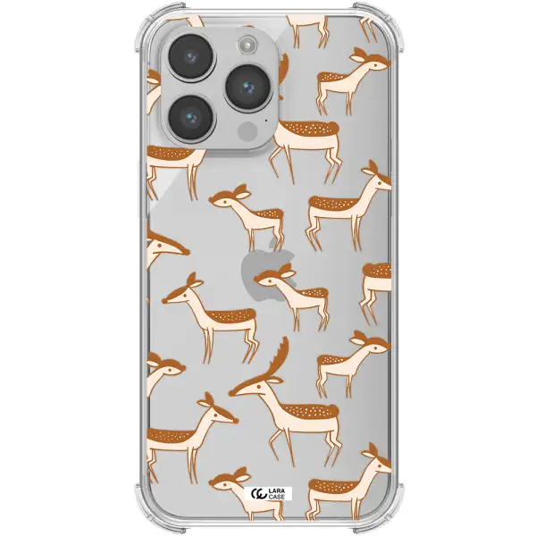 a pattern of deer and fawns Apple iPhone 14 pro Clear PC Case