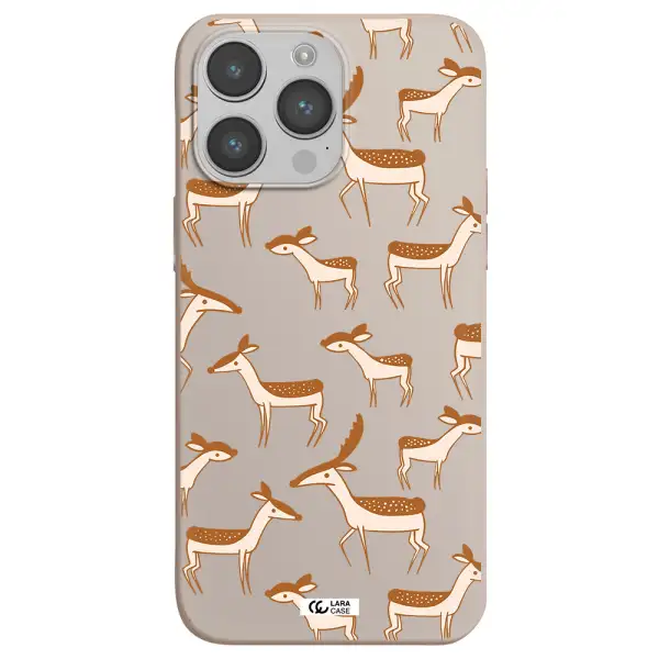 a pattern of deer and fawns Apple iPhone 14 pro Silicone Stone Case