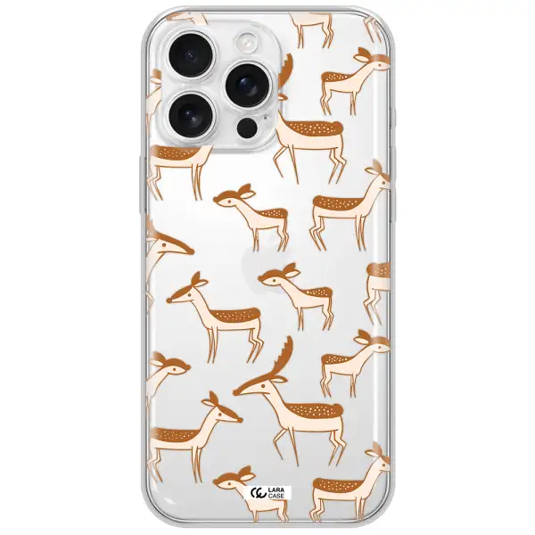 A Pattern Of Deer And Fawns Apple Iphone 16 Pro Max Clear Tpu Case