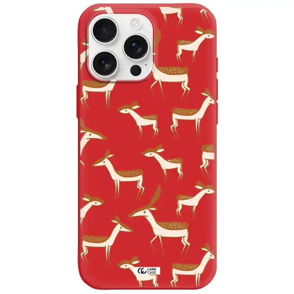 A Pattern Of Deer And Fawns Apple Iphone 16 Pro Max Silicone Stone Case