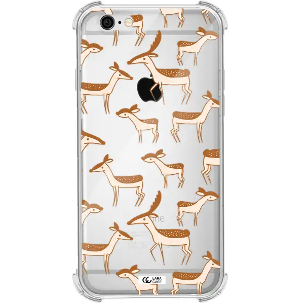 a pattern of deer and fawns Apple iPhone 6 Clear PC Case