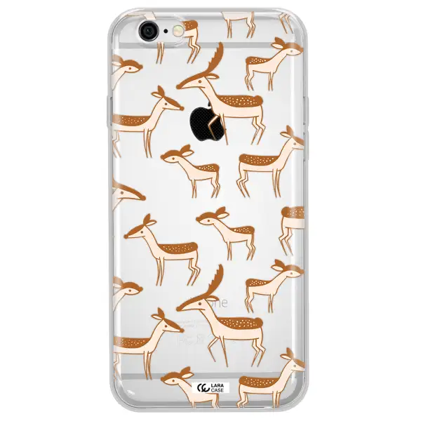 a pattern of deer and fawns Apple iPhone 6 Clear TPU Case