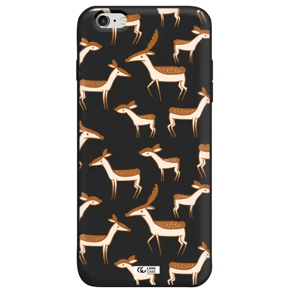 a pattern of deer and fawns Apple iPhone 6 plus Silicone black Case