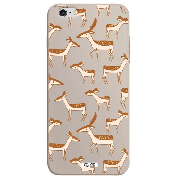 a pattern of deer and fawns Apple iPhone 6 plus Silicone Stone Case