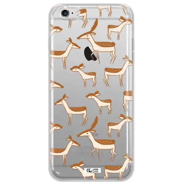a pattern of deer and fawns Apple iPhone 6 s plus Clear TPU Case