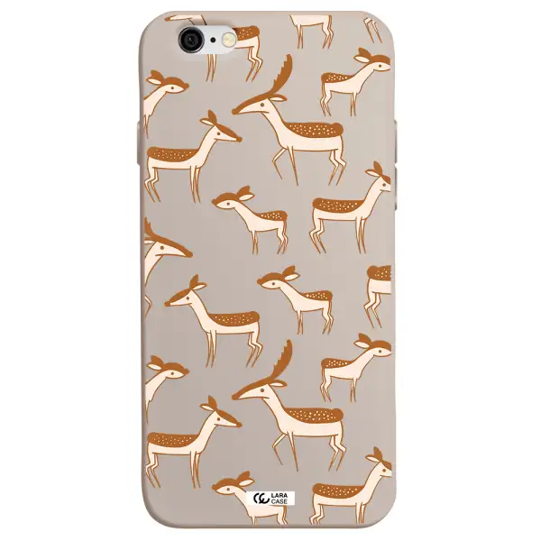 a pattern of deer and fawns Apple iPhone 6 Silicone Stone Case