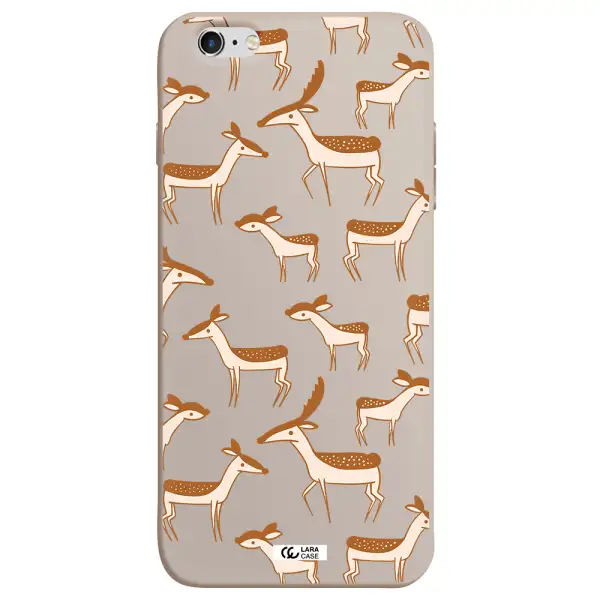 a pattern of deer and fawns Apple iPhone 6S Silicone Stone Case