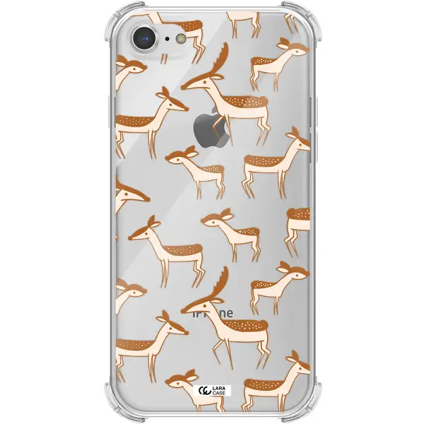 a pattern of deer and fawns Apple iPhone 7 Clear PC Case