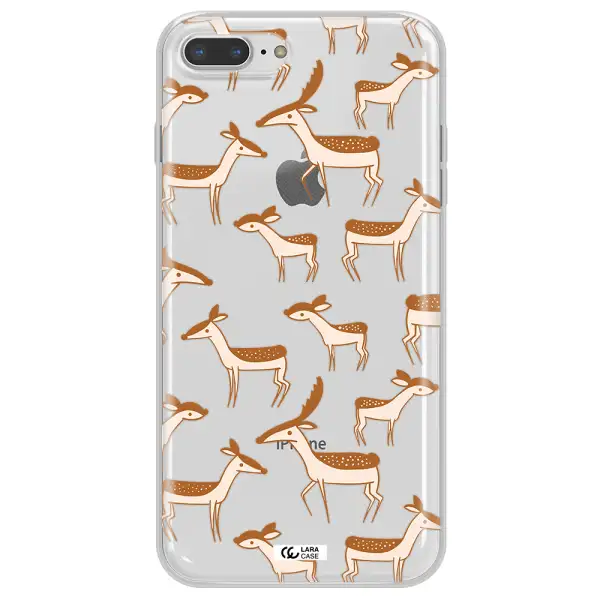 a pattern of deer and fawns Apple iPhone 7 plus Clear TPU Case