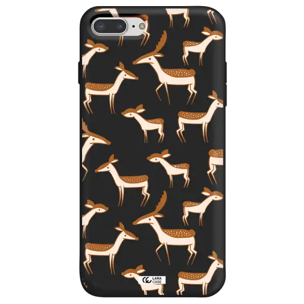 a pattern of deer and fawns Apple iPhone 7 plus Silicone black Case