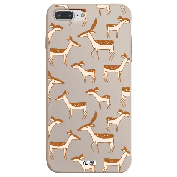 a pattern of deer and fawns Apple iPhone 7 plus Silicone Stone Case