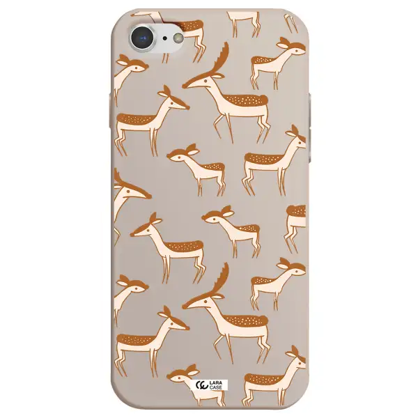 a pattern of deer and fawns Apple iPhone 7 Silicone Stone Case
