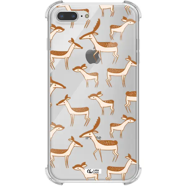 a pattern of deer and fawns Apple iPhone 8 plus Clear PC Case