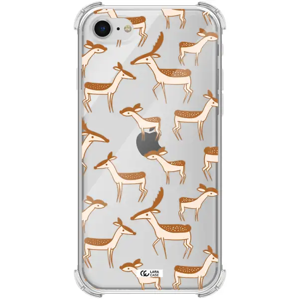 a pattern of deer and fawns Apple iPhone se 2020 Clear PC Case