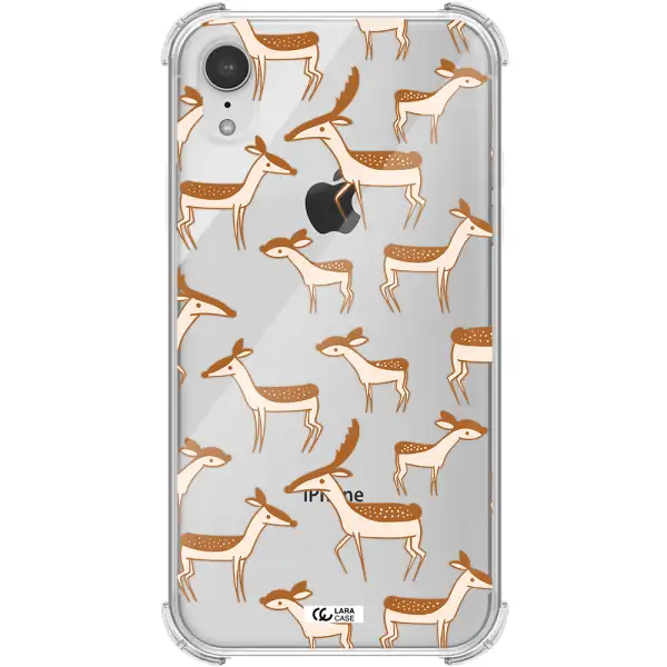 a pattern of deer and fawns Apple iPhone XR Clear PC Case