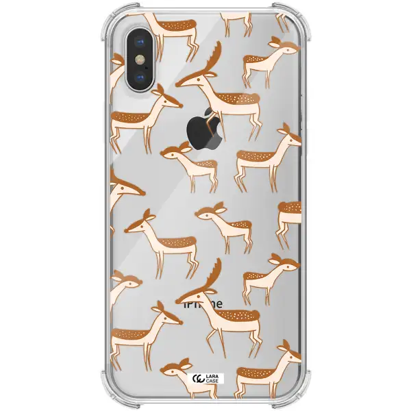 a pattern of deer and fawns Apple iPhone XS max Clear PC Case