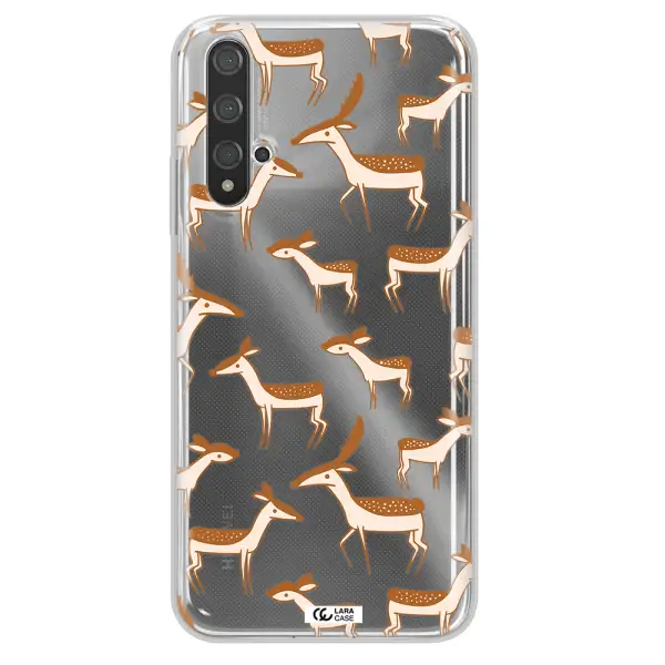 a pattern of deer and fawns Huawei Nova 5t Clear TPU Case