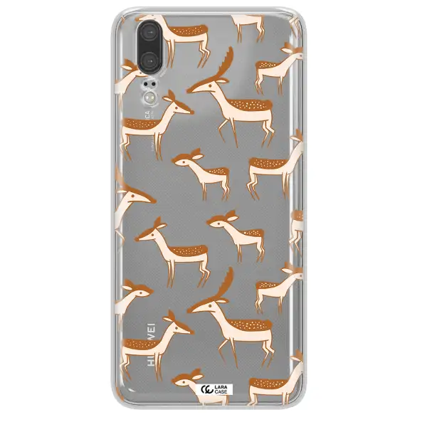 a pattern of deer and fawns Huawei P20 Clear TPU Case