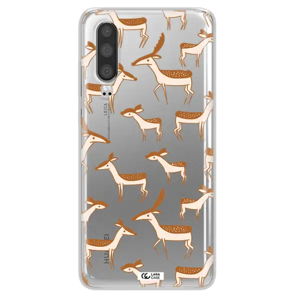 a pattern of deer and fawns Huawei P30 Clear TPU Case