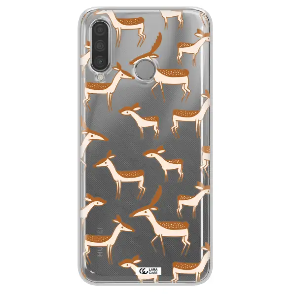 a pattern of deer and fawns Huawei P30 Lite Clear TPU Case