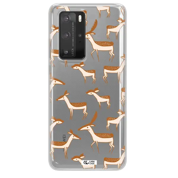 a pattern of deer and fawns Huawei P40 Pro Clear TPU Case