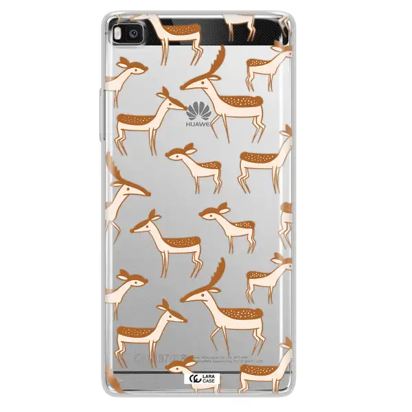 a pattern of deer and fawns Huawei P8 Clear TPU Case