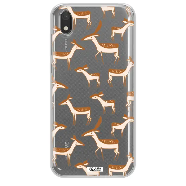 a pattern of deer and fawns Huawei Y5 2019 Clear TPU Case