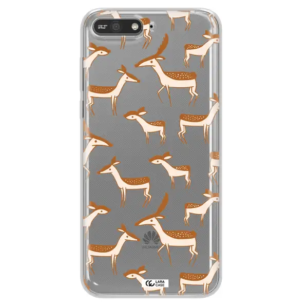 a pattern of deer and fawns Huawei Y6 2018 Clear TPU Case