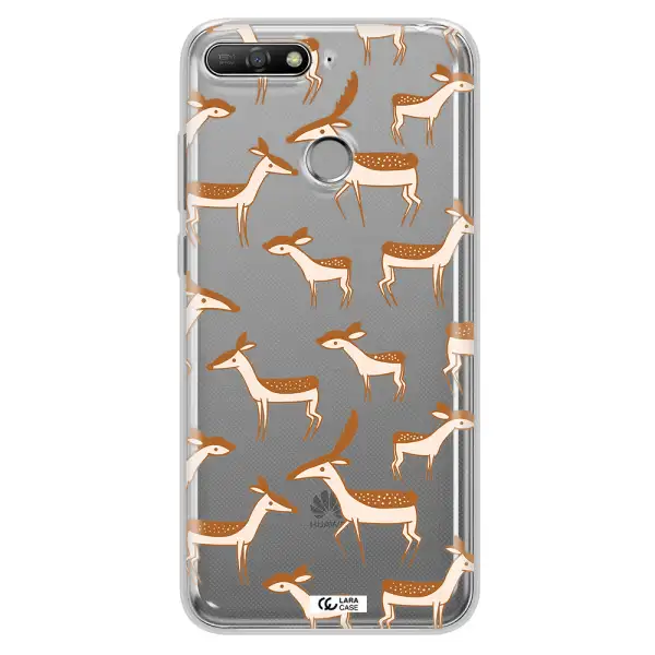 a pattern of deer and fawns Huawei Y6 Prime 2018 Clear TPU Case