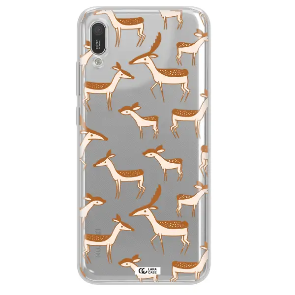 a pattern of deer and fawns Huawei Y6 Pro 2019 Clear TPU Case