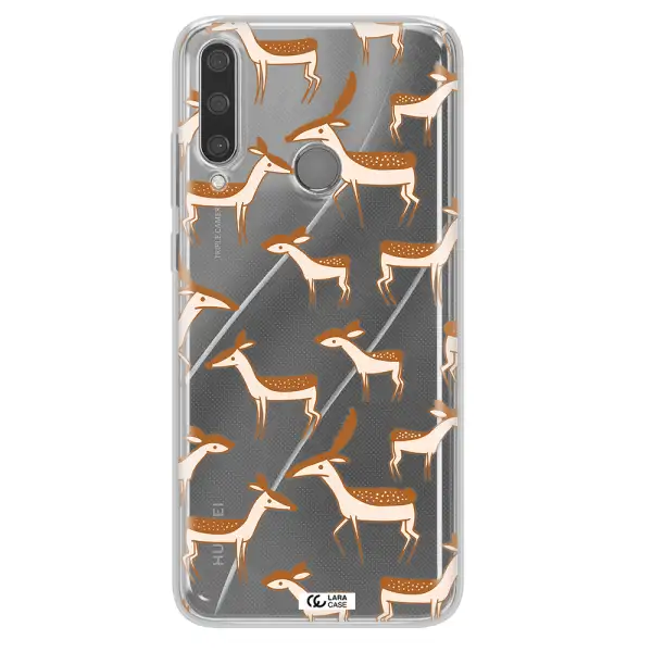 a pattern of deer and fawns Huawei Y6P Clear TPU Case