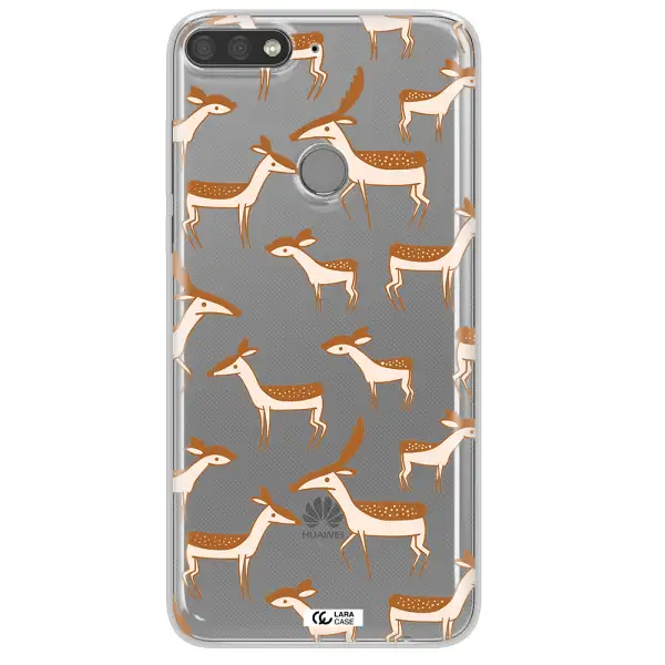 a pattern of deer and fawns Huawei Y7 Prime 2018 Clear TPU Case