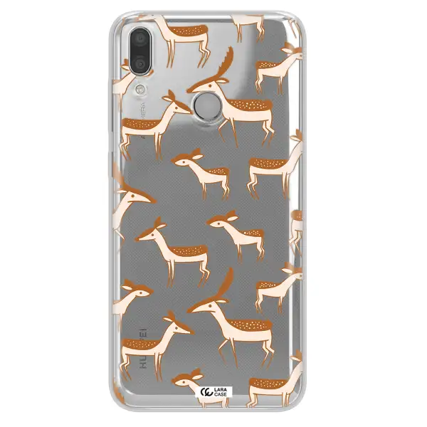 a pattern of deer and fawns Huawei Y9 2019 Clear TPU Case