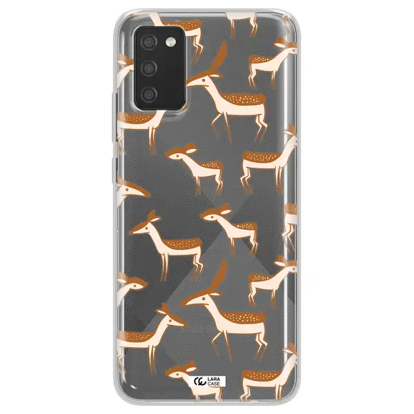 a pattern of deer and fawns Samsung A02S Clear TPU Case