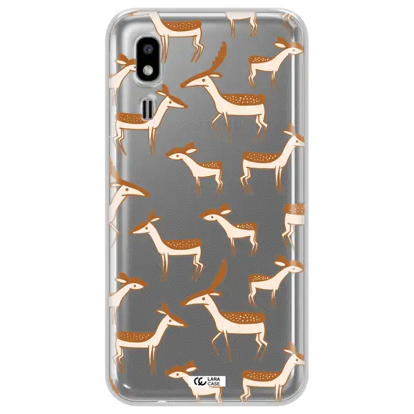 a pattern of deer and fawns Samsung A2 Core Clear TPU Case