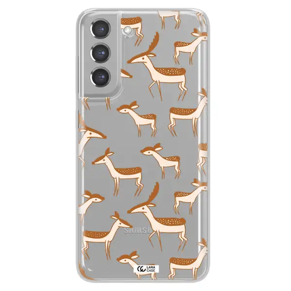 a pattern of deer and fawns Samsung A21 Fe Clear TPU Case