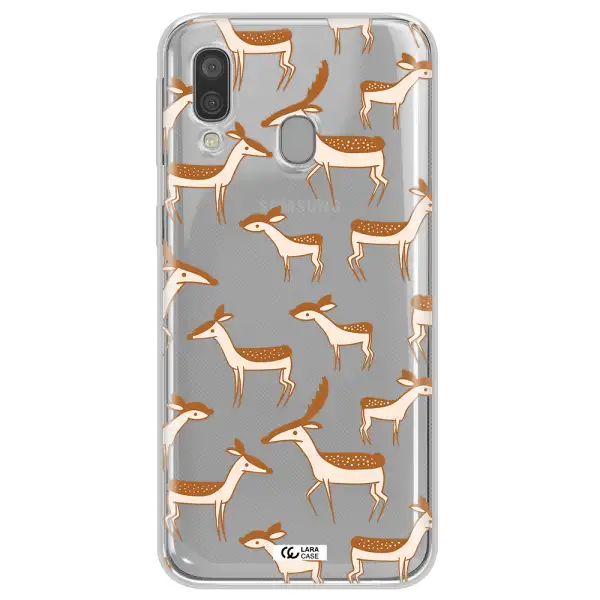 a pattern of deer and fawns Samsung A40 Clear TPU Case