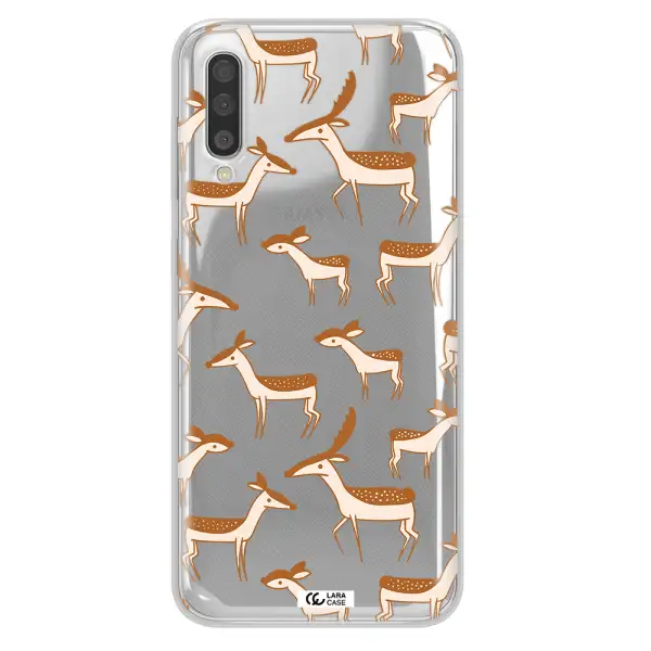 a pattern of deer and fawns Samsung A50 Clear TPU Case