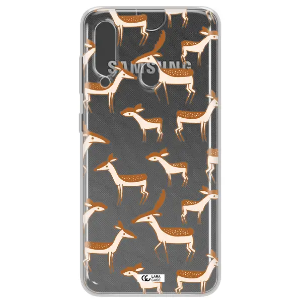 a pattern of deer and fawns Samsung A60 Clear TPU Case