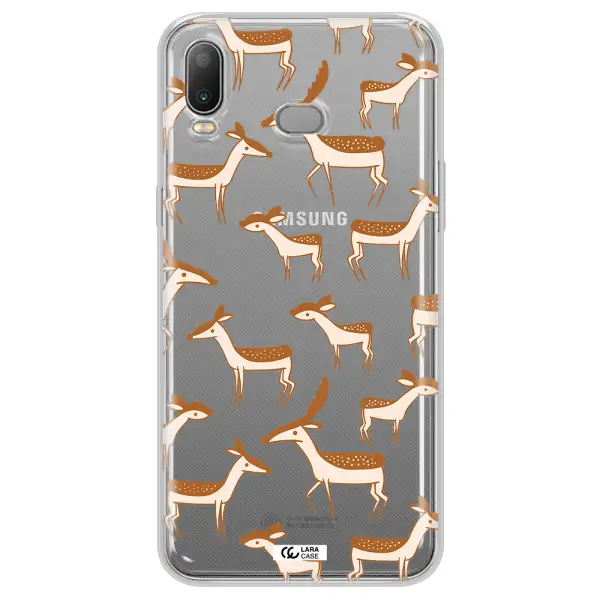 a pattern of deer and fawns Samsung A6S Clear TPU Case