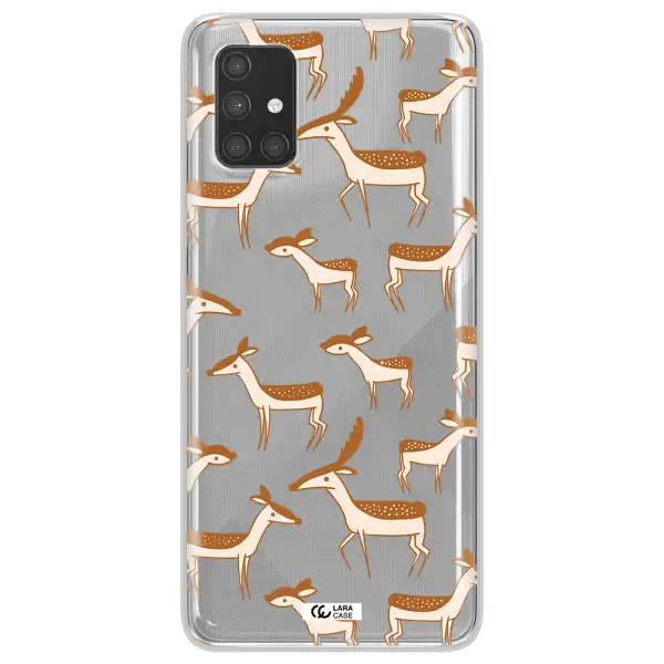 a pattern of deer and fawns Samsung A71 Clear TPU Case
