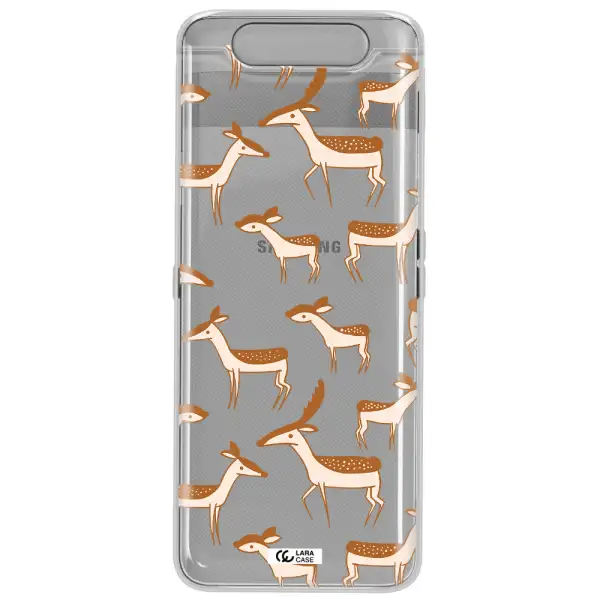 a pattern of deer and fawns Samsung A80 Clear TPU Case